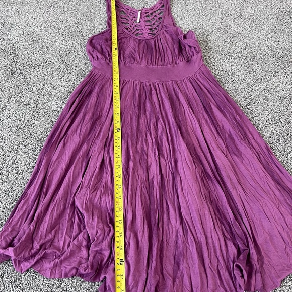 Free People Cast Your Net Washed Purple Sleeveless Back Net Boho Dress Size PS - Picture 8 of 11
